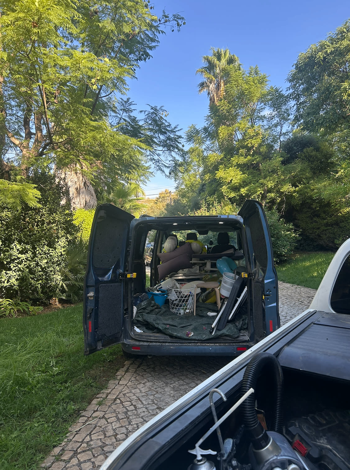 Van loaded during a complete villa clearance in Almancil